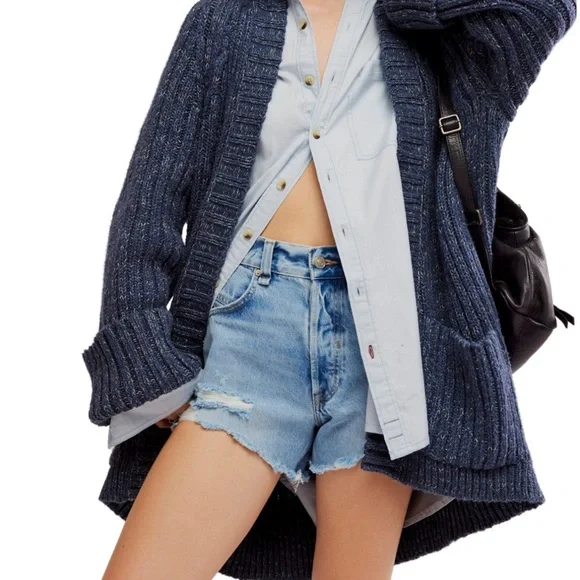 NWT Free People Navy Cardigan - Picture 1 of 5